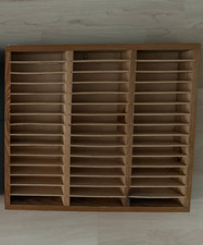 Aufbewahrungen für 45 Hörspiel-Musik-Kassetten Holz zum Aufhängen