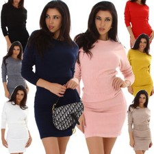 Damen Mini Strickkleid