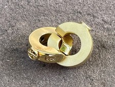 14 mm 925 Silber Schließe für Perlenkette, vergoldet (AT 660)