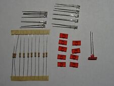 10 Seitenleuchtenkappen in rot mit 3mm LEDs für Tamiya LKW oder ähnliche