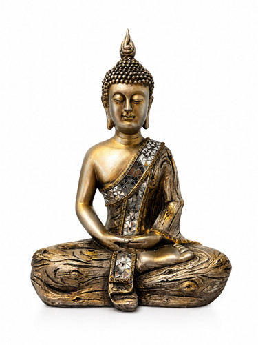 Buddha statue braun gold - gold, 34cm