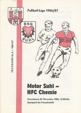 DDR Fußballprogramm   BSG Motor Suhl - HFC Chemie   DDR Liga  1986/87