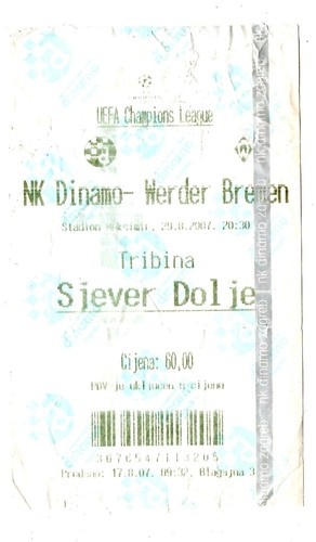 Ticket dinamo zagreb - ec,