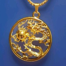 Chinesischer Drache vergoldet und Halskette Shenglong Herren ?und Damen. 60 cm