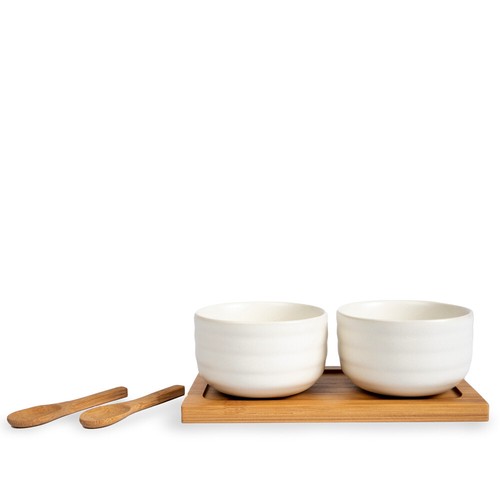 Schalenset aus steingut mit - schalenset,