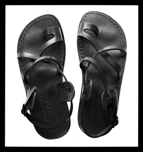 Camel jesus sandalen echtleder - camel,