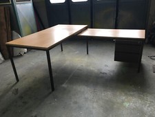 Eckschreibtisch Buche mit Schubladenschrank