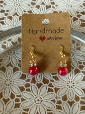 Weihnachtskugel Ohrringe rot