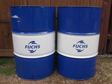 FUCHS 200L Fass blau weiß, Ölfass, Garagenfass, Tonne, Tisch, Deko
