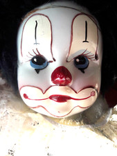 CLOWN Harlekin MarionettenPUPPE schwarz weißSammlung