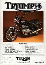 Prospekt Triumph Motorrad Datenblatt Bonneville UK