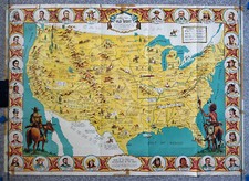 1970 Danny Arnolds bildhafte Karte des alten Westens: USA/Indianer