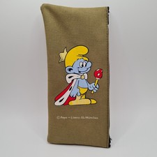 Vintage Schlumpf Mäppchen König Schlumpf Peyo Lizenz EL München Federtasche