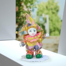 16 cm Clown-Puppenfigur, Heimdekoration, Ornament, Basteln, kann sitzen und