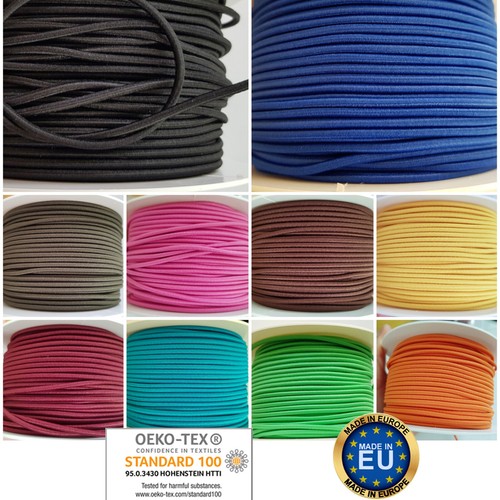 Gummikordel 2mm meterware - 1m,