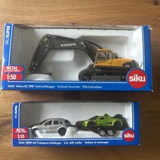 Siku  3535 Bagger Kettenbagger Volvo EC 290 1:50 /2544 Pkw Transport -Anhänger