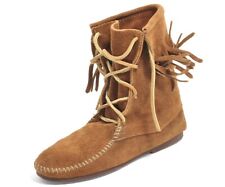 M32 Mokassins Stickerei Indianer Fransen Boho Stiefel Ethno Minnetonka Leder 35