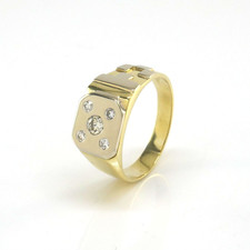 Herren Ring 750/- 18k Weiß-