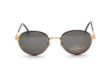 Sonnenbrille Panto Herren Gold Schwarz Grant S104 Made in Italy Mode Flexbügel