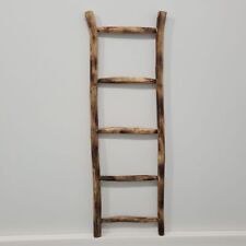 Teak Deko-Leiter geflammt  KEPALA ca. H150cm Handtuchhalter Kleiderständer Regal