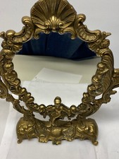 ANTIKER MESSING STANDSPIEGEL/ SCHMINKSPIEGEL SCHWENKBAR + WUNDERSCHÖN