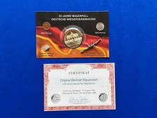 Medaille "20 Jahre Mauerfall - Deutsche Wiedervereinigung" von 2009  Zertifikat