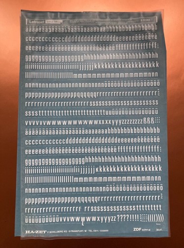 Letraset zett s22263 zdf - ha-zett,