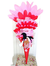 Schultüte Pferde Zuckertüte Pferde Mädchen Unikat mit Name Handarbeit neu