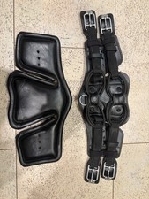 Stübben Equi-Soft Sattelgurt mit Leder-Polster, schwarz, 45 cm