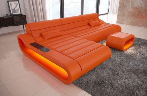 Sofa leder eckcouch ledersofa - leder,