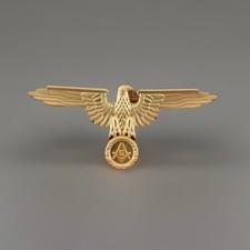 Traktat Freimaurer  33 Grad Zirkel & Winkelmaß Anstecknadel