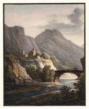 Handkolorierte Lithografie