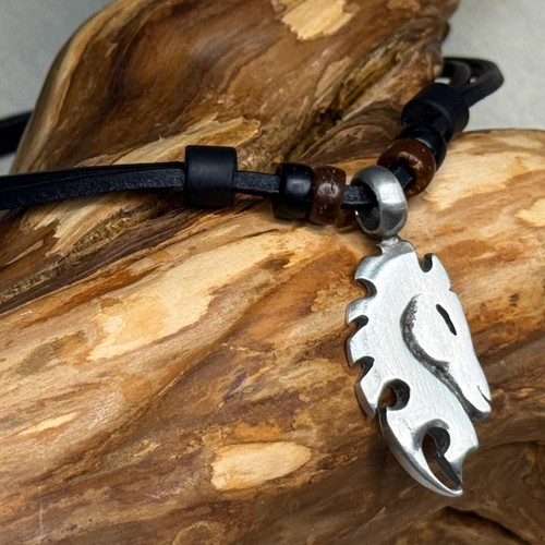 Leather chain necklace - leather,