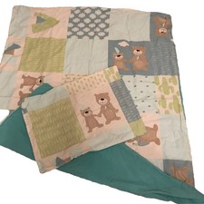 HANS NATUR * Tolle Bettwäsche Bio Baumwolle * Türkis mit Bär * 100x135 / 40x60