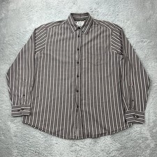 WRANGLER Jeans Herren Hemd Gr.L Braun Vintage Button up Western Shirt gestreift