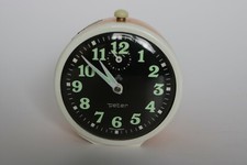 Made in Germany PETER Wecker ORANGE GELB SCHWARZN, mit Phosphor Leuchtziffern