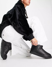 UGG DAMEN LEDER STIEFEL CLASSIC ULTRA MINI 1117534 SCHWARZ STIEFELETTEN Gr.39