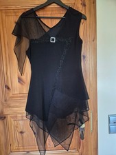 Vintage Gr.42  Bluse Elegante Abend Party Taft-Bluse Schwarz  Fashion New York