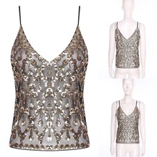 DE Damen Pailletten Oberteil
