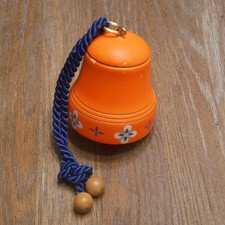 Alte Reuge Holz Spieluhr  Glocke orange Aber Heidschi Bumbeidschi D