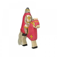 Holztiger 80246 Roter Ritter mit Mantel, reitend mit Pferd 80248 Holzfigur bemal