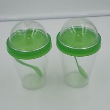 2 Müslibecher To Go Joghurt Becher mit Löffel Müsli Smoothie salat Getränke SALE