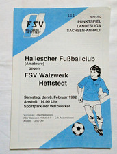 Orig. Programm FSV Walzwerk Hettstedt HFC Chemie Halle (A) 91/92 Landesliga HFC