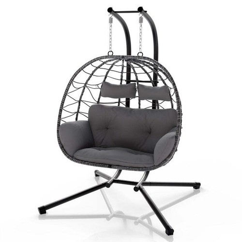 Polyrattan doppelhängesessel - polyrattan,