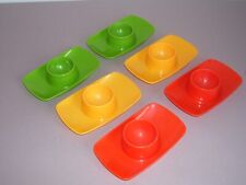 6 bunte Eierbecher Kunststoff Fackelmann W.-Germany 70er Jahre