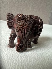 Marble  Elephant Figurine  Kunstvoll geschnitzter  Elefant  braun marmoriert TOP