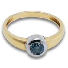 Solitär Brillant Ring 585 Gold 14 Kt Gelb- Weißgold Bicolor Wert 1690,-