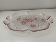 Walther Glasplatte Servierschale Rosen Rosella Stollenplatte Kuchenplatte rosa