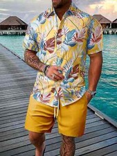 HABO Herren Hawaiihemd Sommer