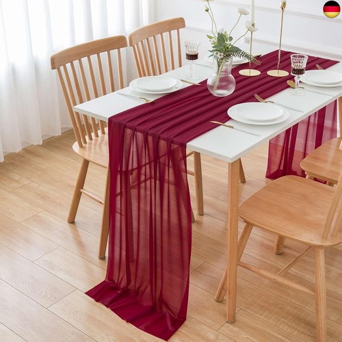 Tischläufer chiffon bordeaux - chiffon,